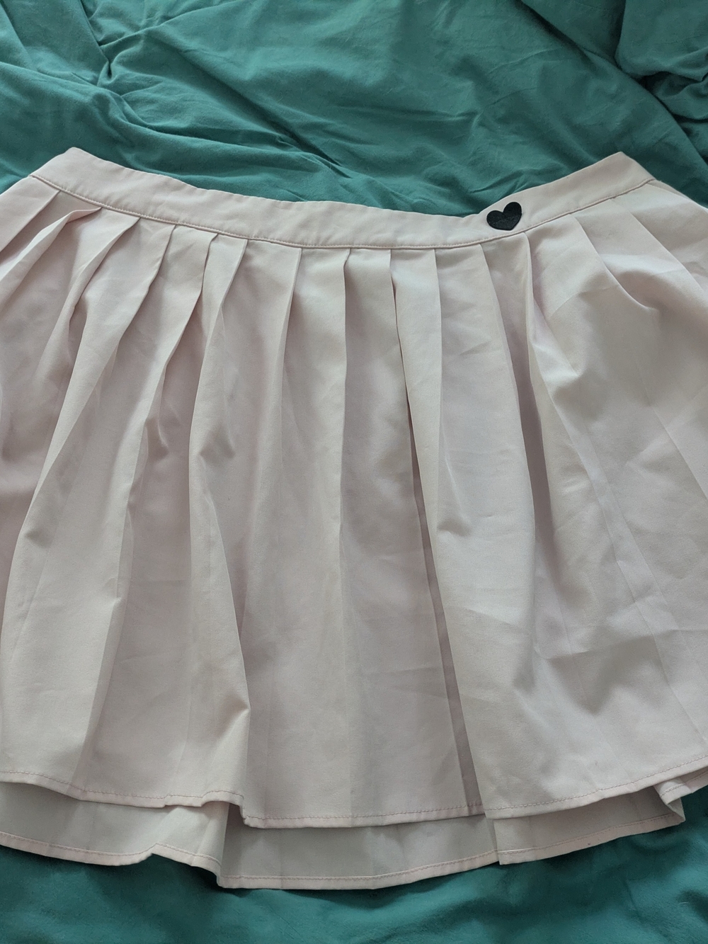 Shein Curve Pleated Pink Tennis Skirt with Heart Accent Size 4X Preppy Light